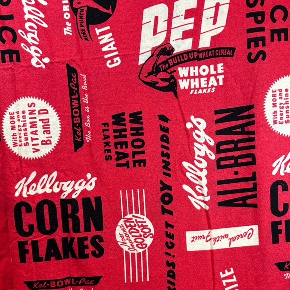 Vintage inspired 80’s cotton slight stretch Red Kellogg's cereal fabric 204